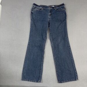 DKNY Jeans Womens 16 Long Blue Soho Bootcut Stretch Distressed Denim Cotton